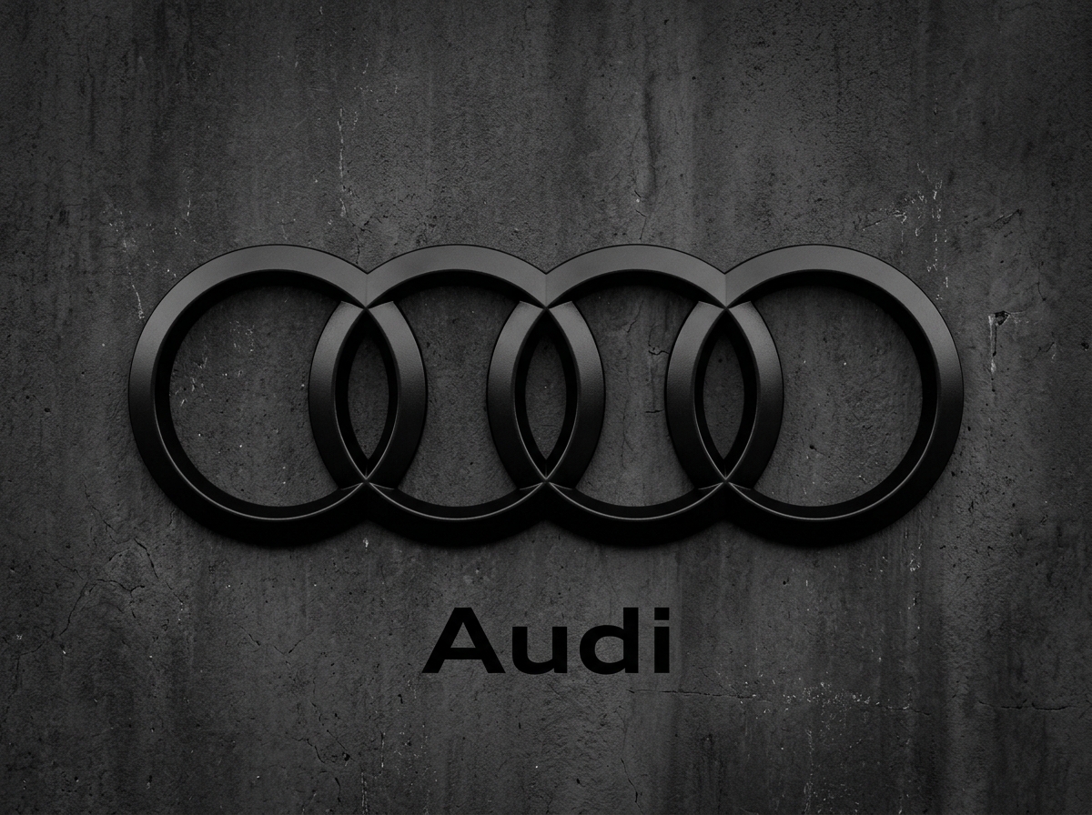 Audi four rings logo black and white