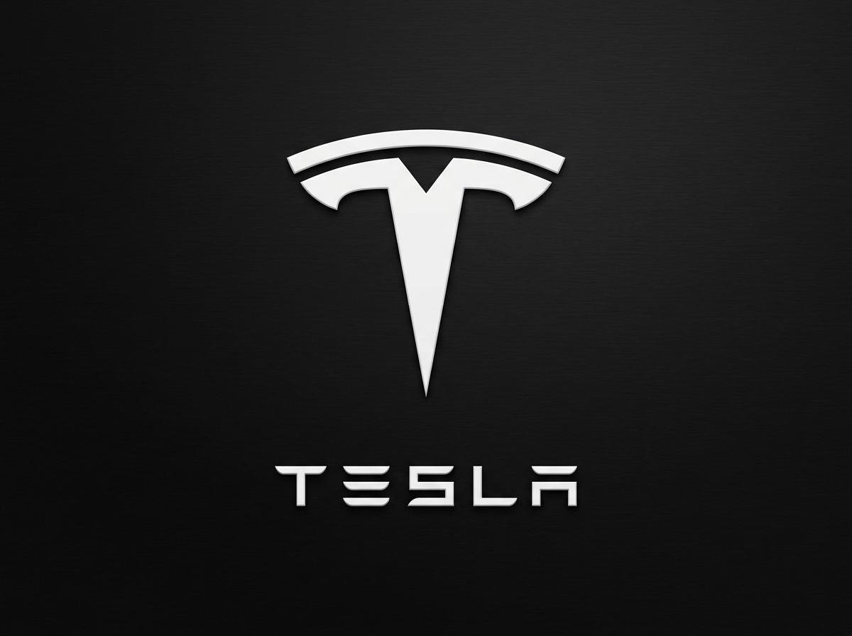 Tesla T logo black and white